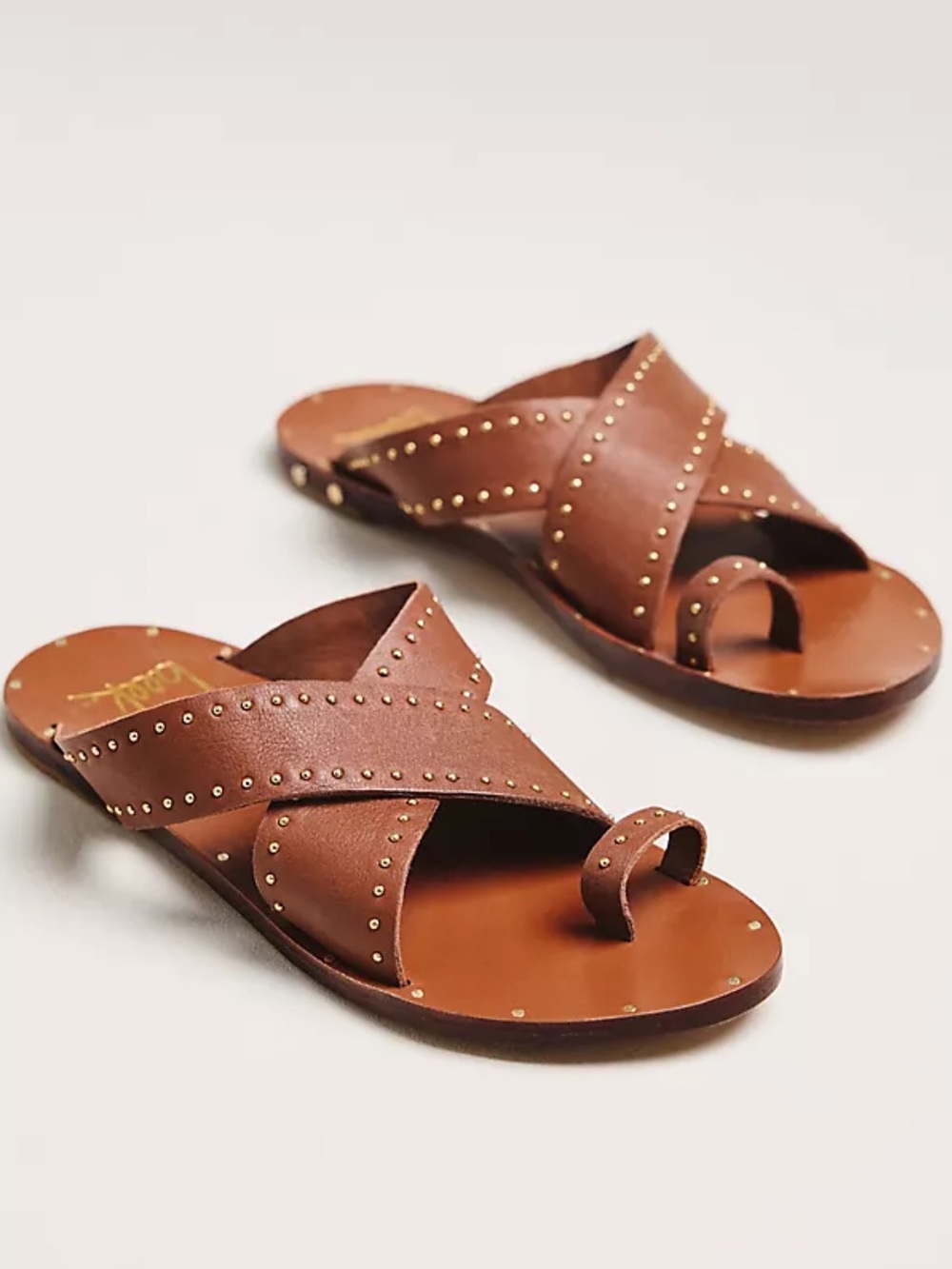 Beek Curlew Leather Cross Strap Sandals 8